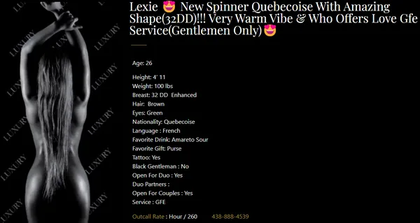 Escorts Montreal, Quebec MONDAY at LUXURY⭐LEA⭐LILI⭐ALYSSA⭐LEXIE⭐EVE⭐*7* MODELS⭐MOST LUXURIOUS OUTCALL AGENCY IN MONTREAL FOR YOU GENTS⭐CONTACT JAY