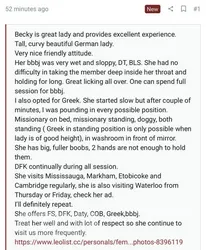 Escorts Cambridge, Ontario Backdoor Becky